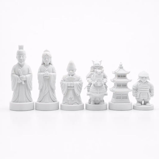 Antik Japon Temalı Satranç Taşları