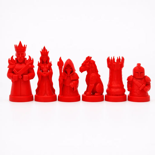 Ateş Temalı Satranç Taşları