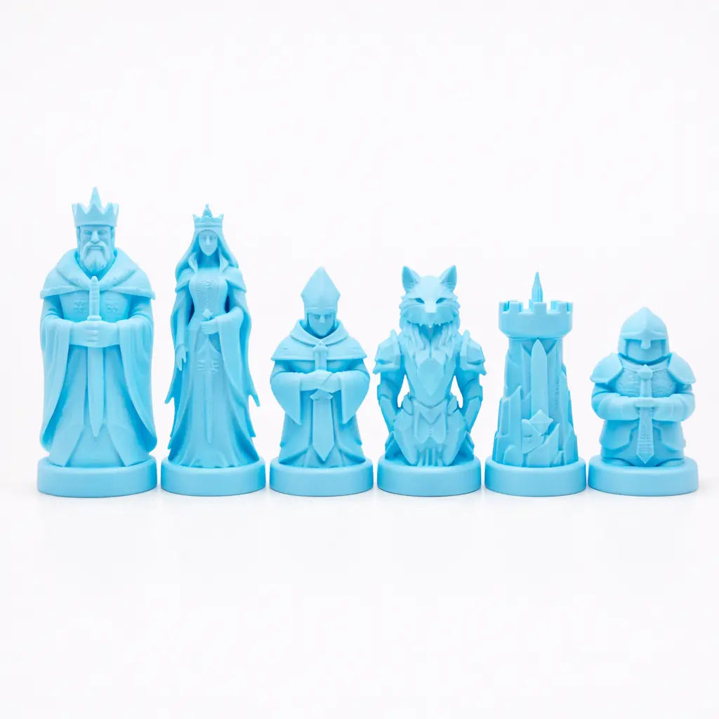 Buz Temalı Satranç Taşları